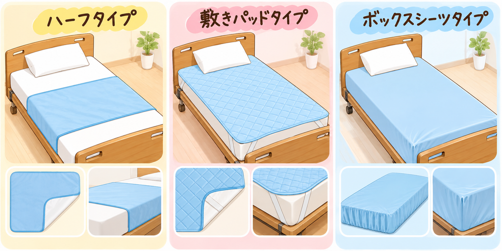 防水シーツの比較イラスト