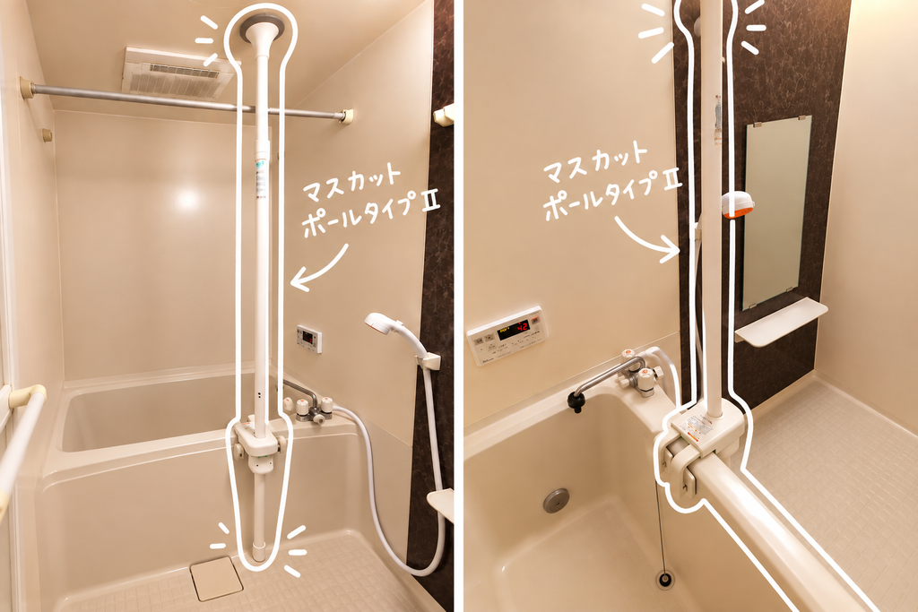マスカット　ポールタイプⅡを実際に自宅で付けてみた画像